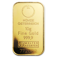 Zlatý slitek 10g Münze Österreich - Kinebar